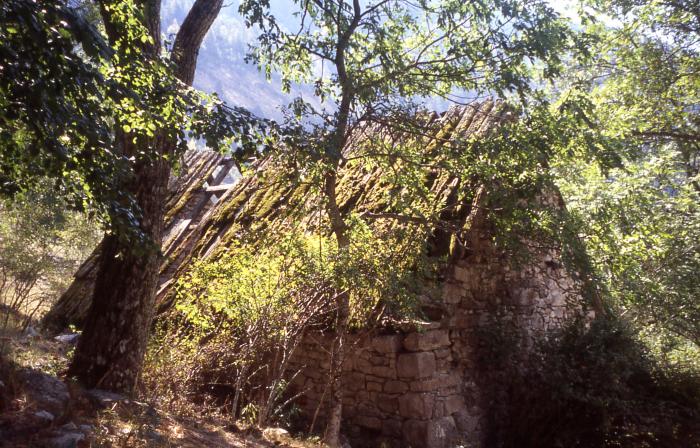 Ruine du moulin à farine, Aurent, 2001. Cliché : Thomassin, Philippe, Roudoule, écomusée en terre gavotte.
