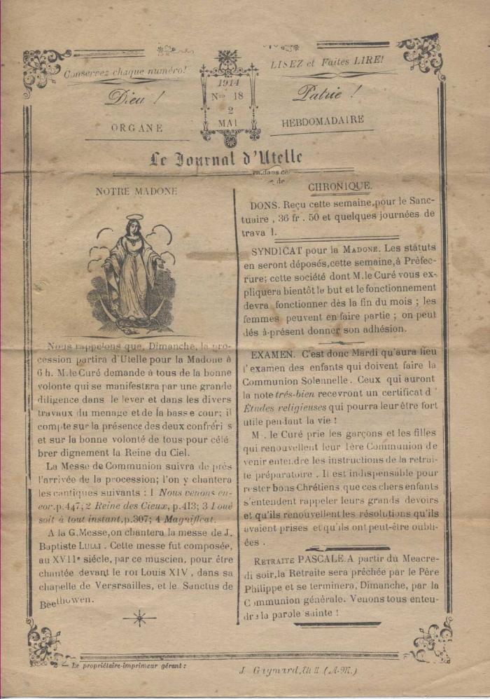 Le journal d'Utelle n°18